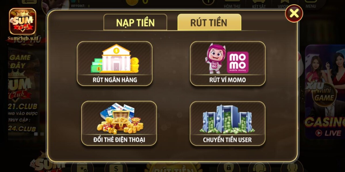 Hướng dẫn rút tiền bằng 4 phương thức nhanh tại sảnh game bài Sumclub